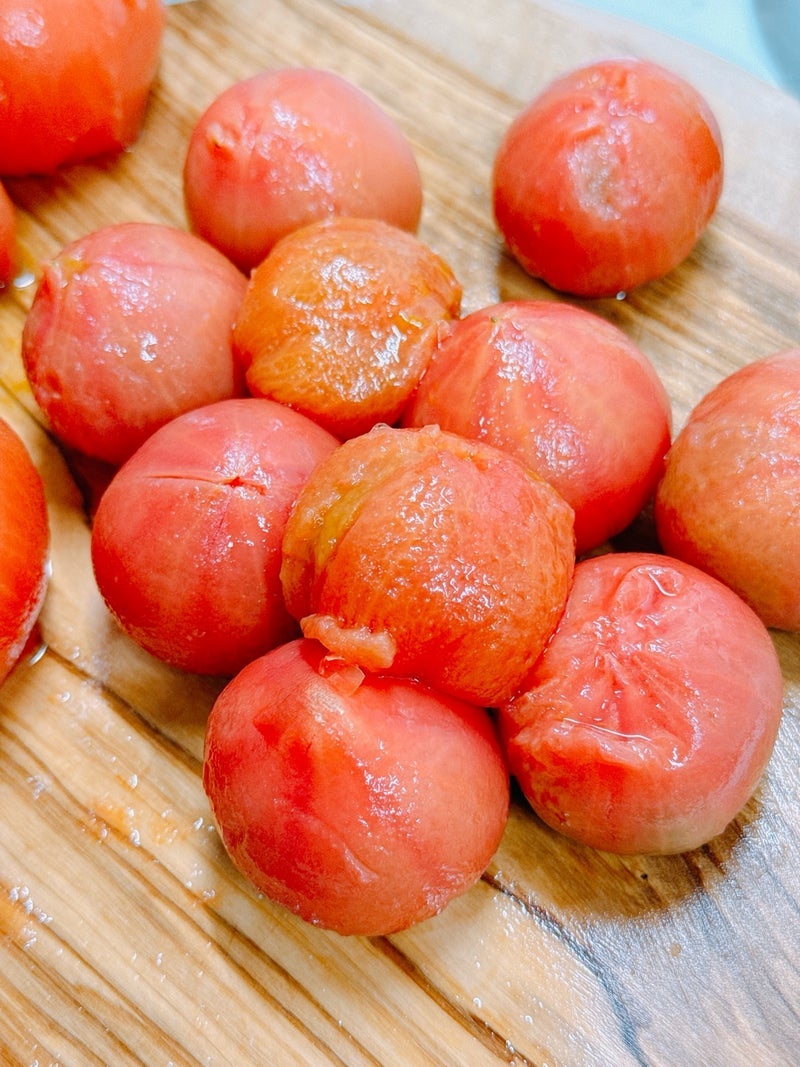 美奈代 頂き物のトマトを湯むきの画像