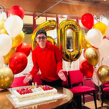 薬丸裕英 規格外ケーキで還暦祝の画像