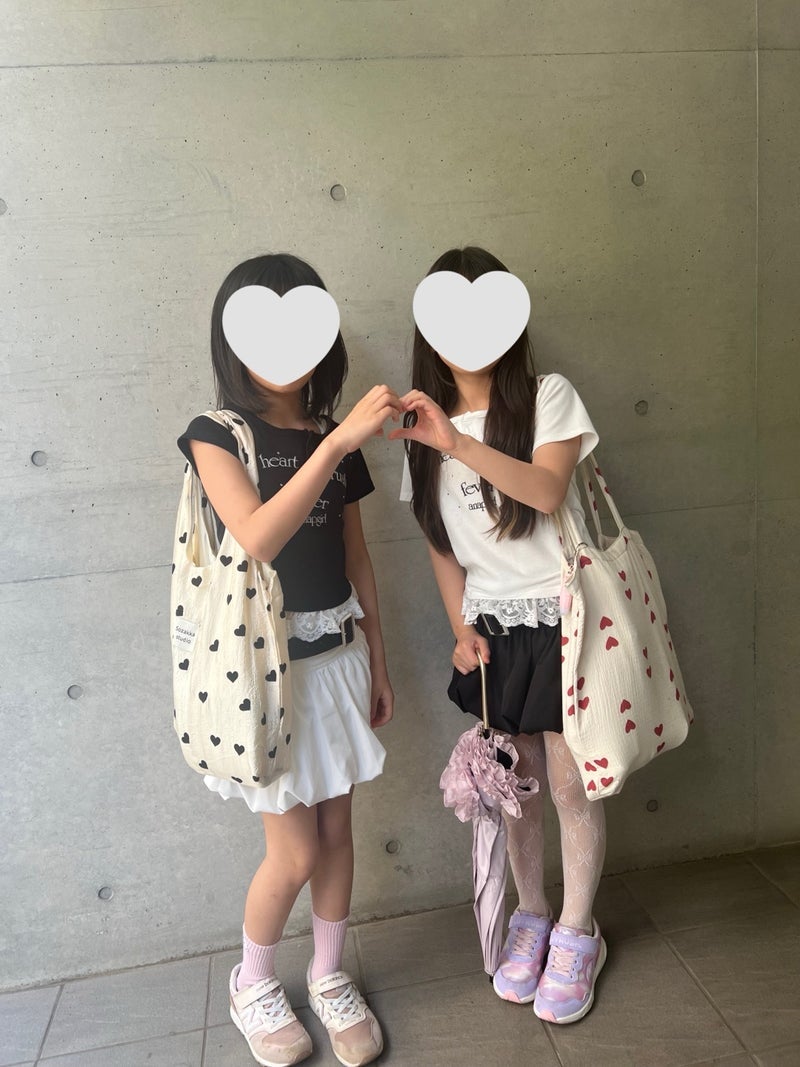 原宿で買った子供たちのおそろコーデの画像