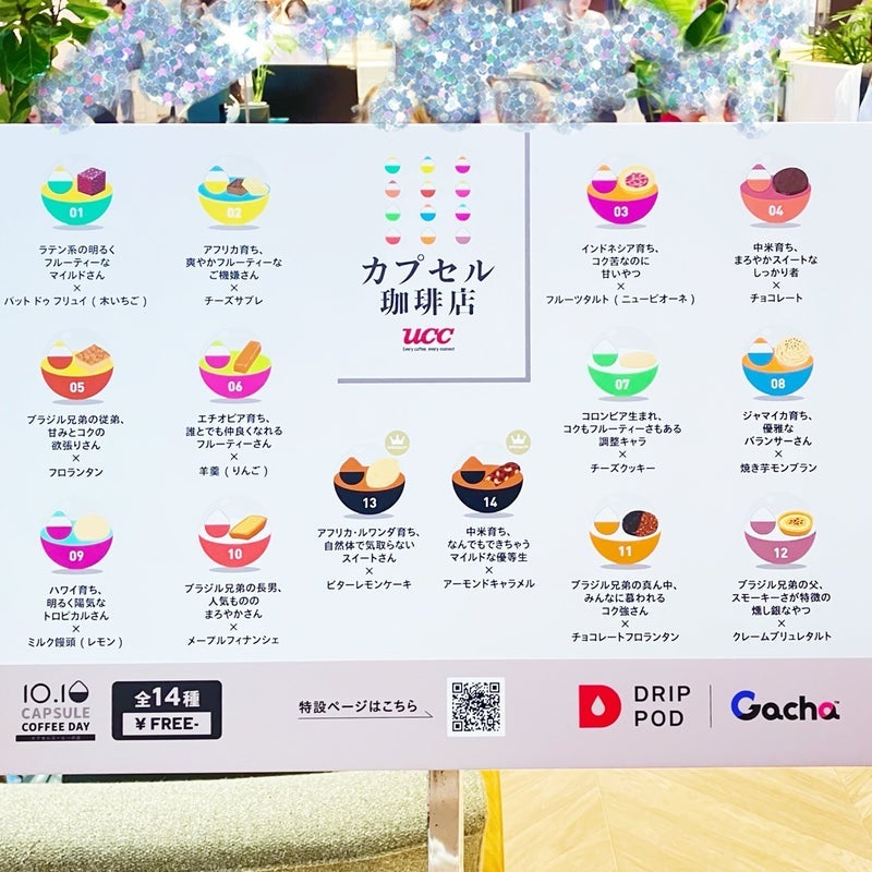 巨大ガチャで楽しむコーヒーとスイーツの画像