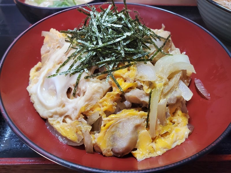 鶏肉がゴロゴロ入った美味しい親子丼の画像