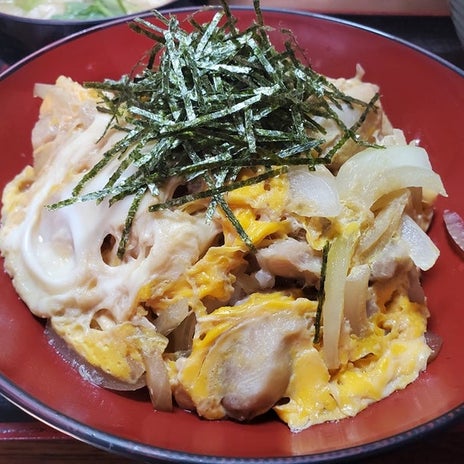 鶏肉がゴロゴロ入った美味しい親子丼の画像