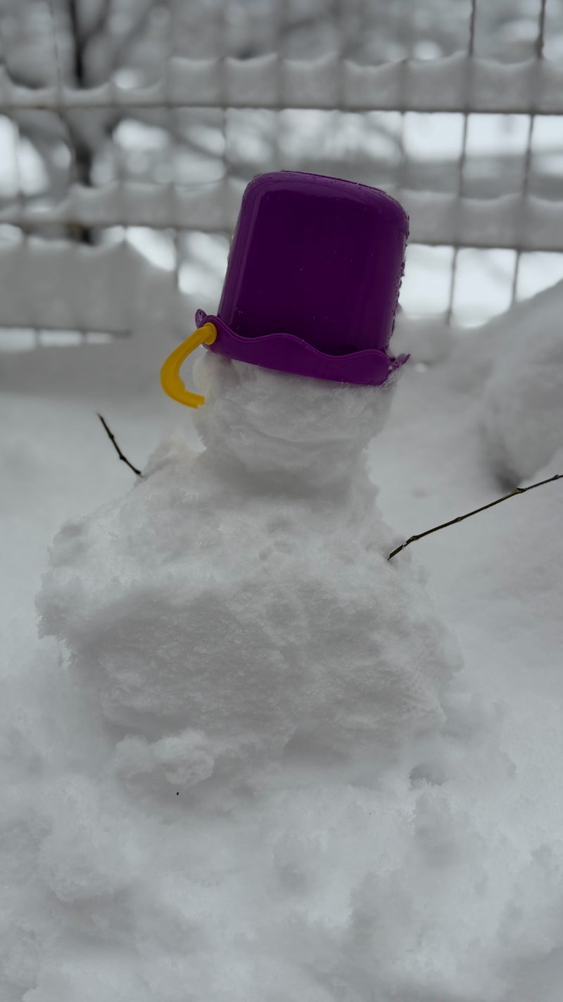 上原さくら 娘と玄関先で雪遊びの画像