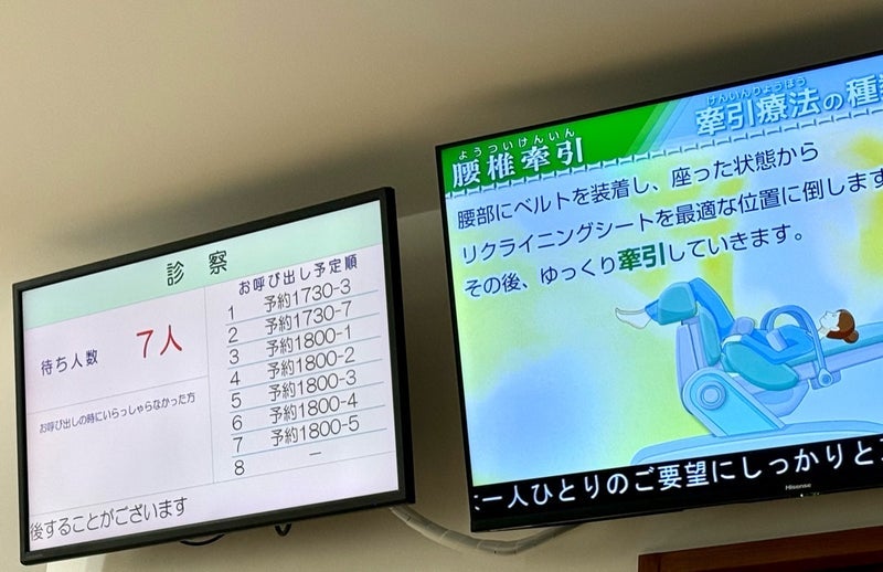 少し混んでいる整形外科での7人待ちの画像
