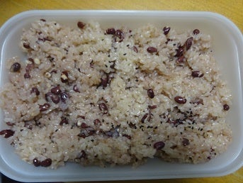 夫がおお喜びした手作りのお赤飯の画像