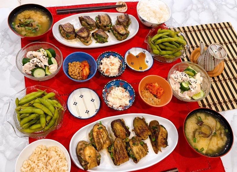 皮じゃなくて茄子で包むだけの餃子の画像