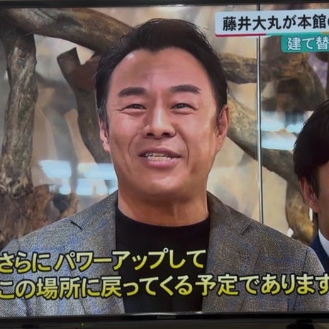 ちゃっかりカメラ目線のテレビ映像の画像