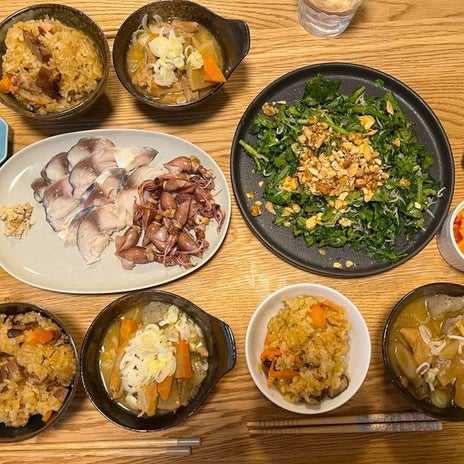 食べたいものを作った美味しい晩ご飯の画像