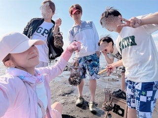 辻希美 家族で行った潮干狩り