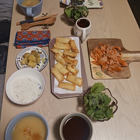 パパが苦手な揚げ物もできる晩御飯の画像