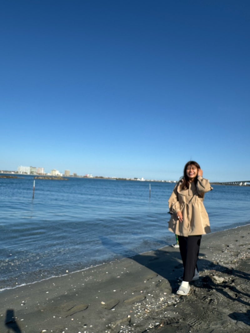 クロ 子供が海辺に作ったシーソーの画像