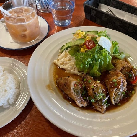 茄子の豚肉巻きの美味しいランチの画像