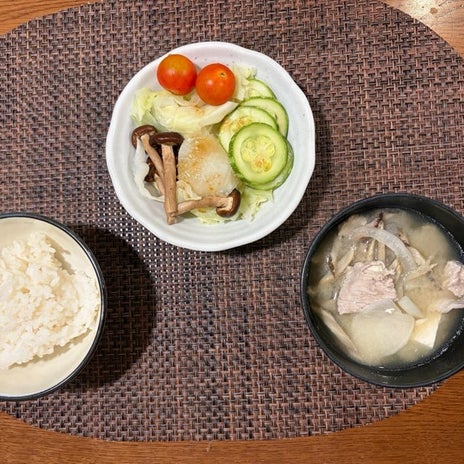 冷蔵庫のもので代用した豚汁の画像