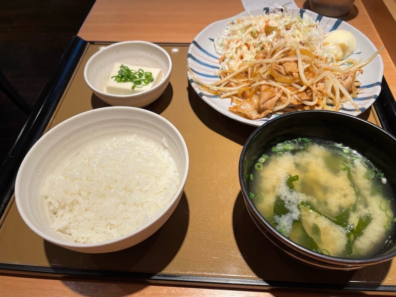 大好きな豚のしょうが焼きの定食の画像