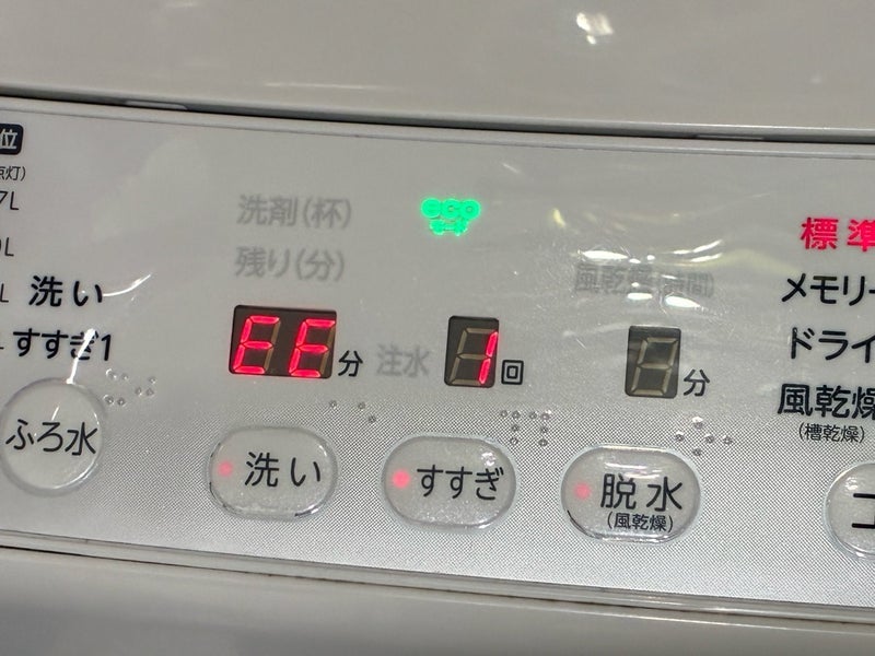 エラーの嵐で寿命が近い洗濯機の画像