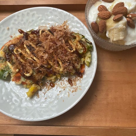 お好み焼き風が会わなかった朝ご飯の画像