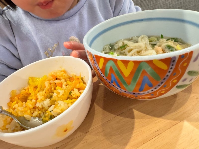 娘の希望で食べたお昼のうどんの画像