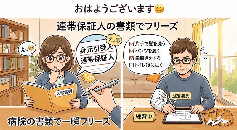 夫の入院書類で手が止まった文字の画像