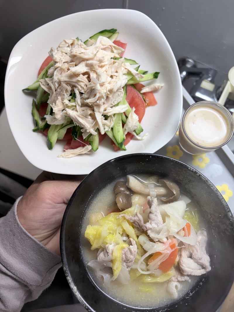 3キロ落ちた日の野菜中心の晩御飯の画像