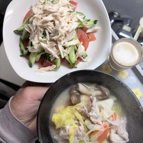 3キロ落ちた日の野菜中心の晩御飯の画像