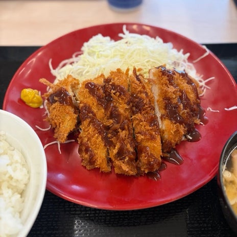 人混みで疲れて食べたロースかつ定食の画像