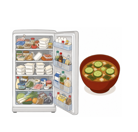 友人母の味噌汁に入っていたきゅうりの画像