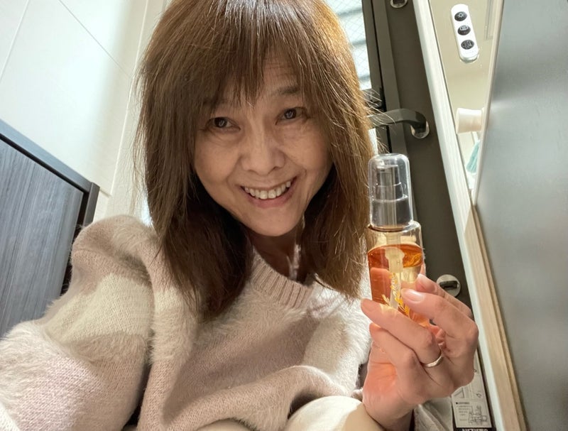 お気に入りのヘアオイルでの支度の画像