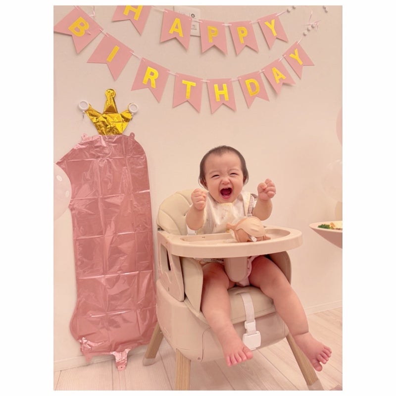 辻希美 1歳になった次女の誕生日祝いの画像