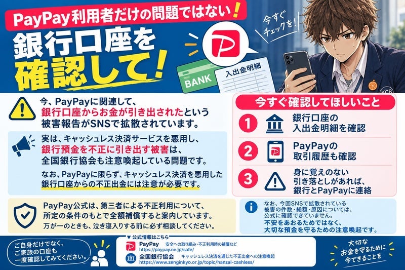 身に覚えのない銀行からの引き落としの画像
