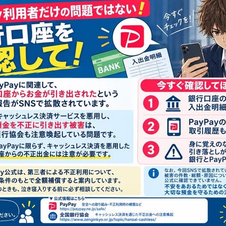 身に覚えのない銀行からの引き落としの画像