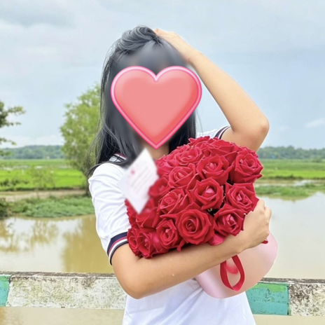 海外の彼女に届けたバラの花束の画像