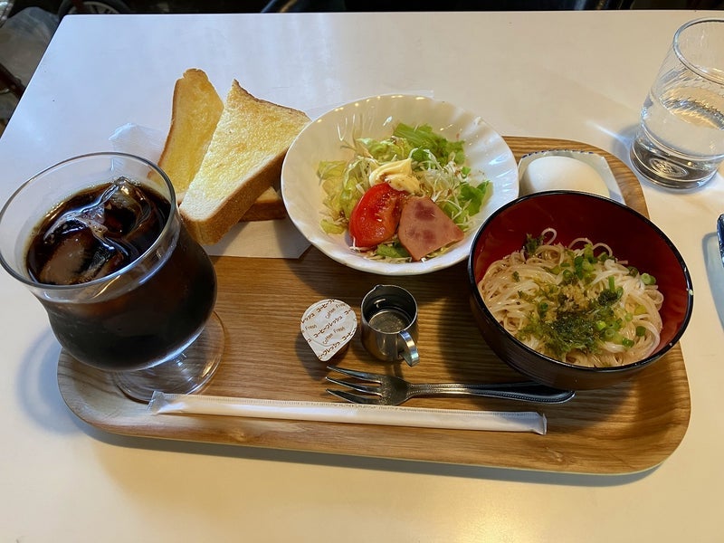 老舗のお店のモーニングのお素麺の画像